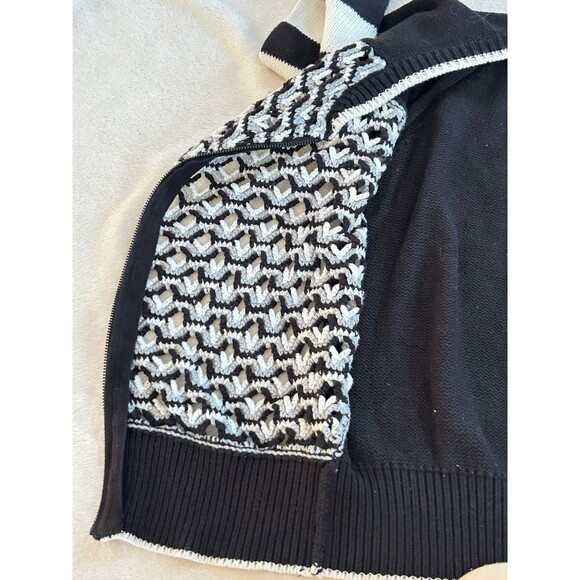 Victoria Secret Raglan Sleeve Zip Front Cotton Cardigan size XS Open Knit Hearts - Picture 8 of 9